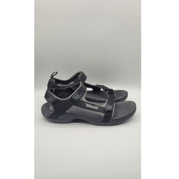 Teva Minam Hiking Sandals Mens 12 Black Gray Spider Rubber Trail Outdoor 4289